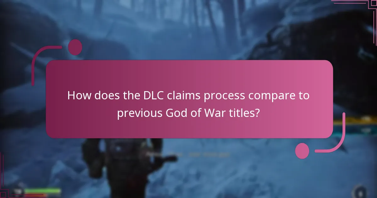 How does the DLC claims process compare to previous God of War titles?