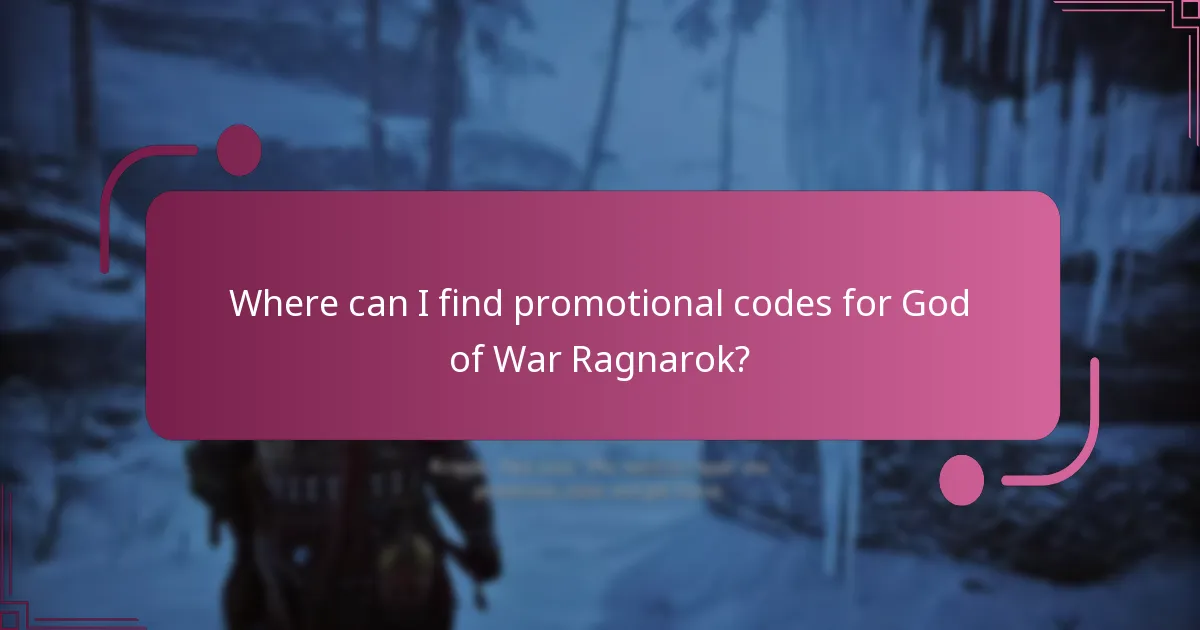 Where can I find promotional codes for God of War Ragnarok?